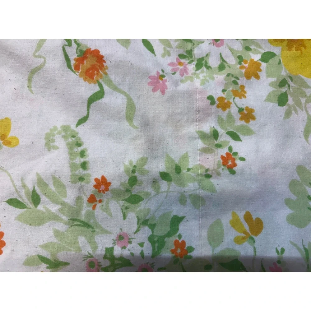 JCP PENNEY BUTTERCUP SPRING FLORAL ORANGE YELLOW GREEN (1) PILLOWCASE FLOWERS